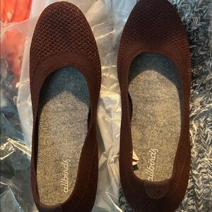 Womens Allbirds Tree Breezers Burgundy Knit Casual Comfort Ballet Flats Size 7 M